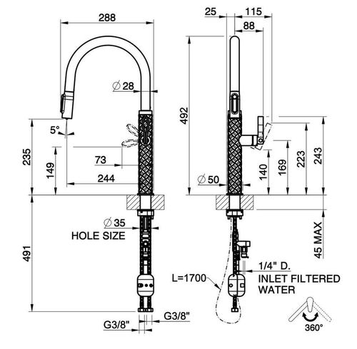 cumpără Bateria bucătărie Gessi 60934-432 Crème/Finox Br Nickel în Chișinău 