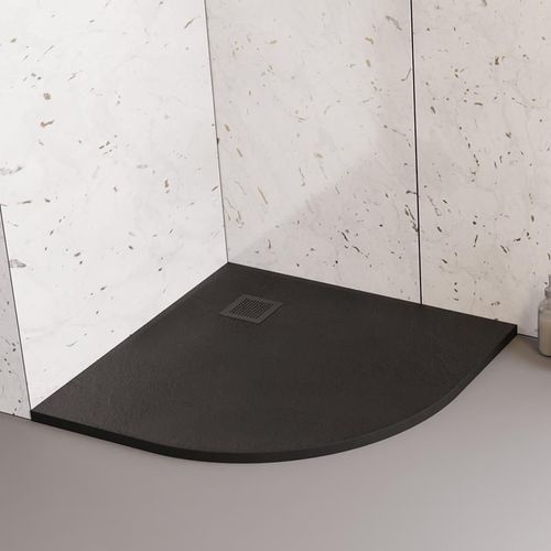 cumpără Cadița de duș New Trendy Mori black Semi-Cicular 90x90x3,5, B-0474 în Chișinău 