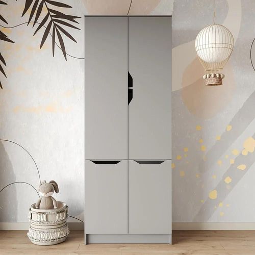 купить Шкаф детский MebelStar LILU 4D 80x40x210 Grey (MBS-1414) в Кишинёве 