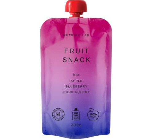 Пюре Nutrino Lab Fruit Snack яблоко-черника-вишня 200 г 