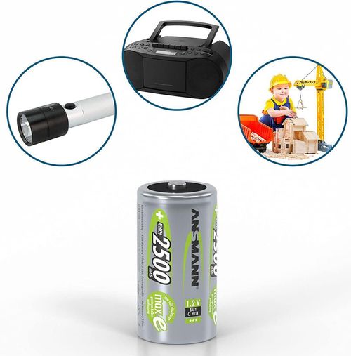 купить Аккумулятор Ansmann 5030912 NiMH rechargeable battery Baby C / HR14 / 1.2V, 2500мАh, 2 pack в Кишинёве 