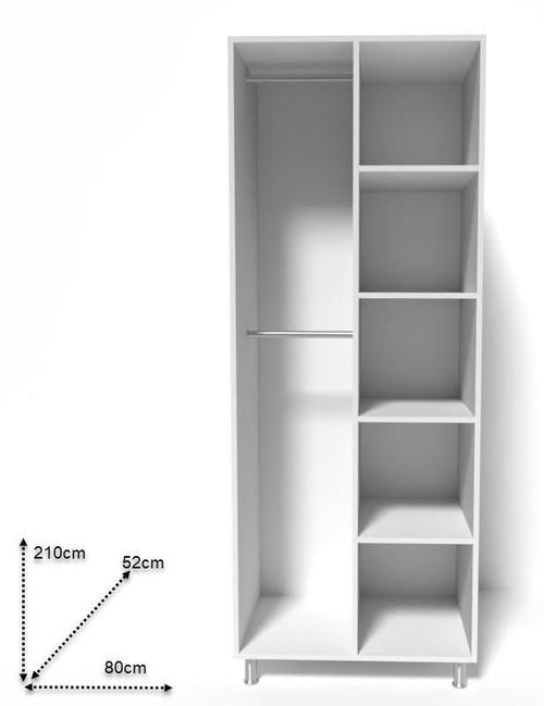 cumpără Dulap Smartex (15739) N7 80cm Alb+Grafit în Chișinău 