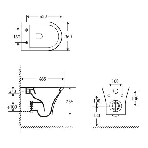 Унитаз подвесной VOLLE CADIZ  Rimless 