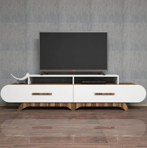 cumpără Comodă TV Trendy Flora, Nuc, Alb 205x50x36cm în Chișinău 