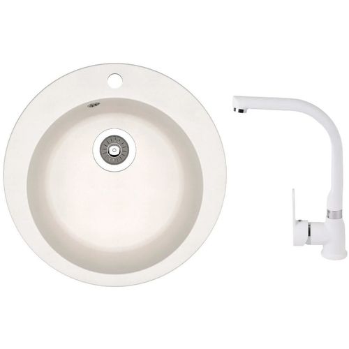 cumpără Chiuvetă bucătărie cu bateria Dr.Gans Gala + SanDonna F 7103 alb în Chișinău 