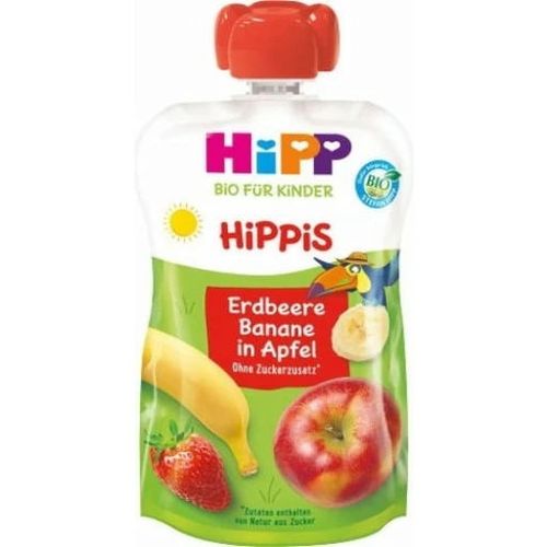 HIPPiS Mar, banana, capsuni (4+ luni) 100 g 