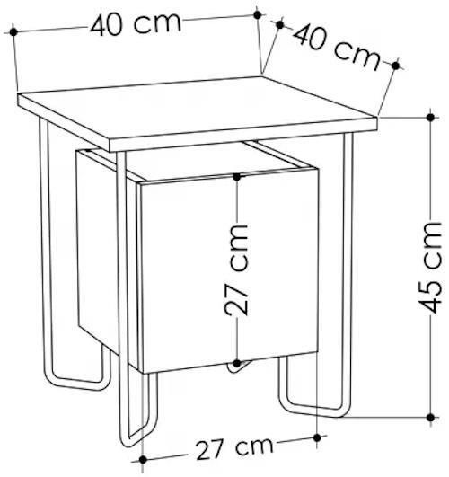 cumpără Noptieră Trendy Acres Nightstand, Cafea neagra, 40x45x40cm (GTR001515) în Chișinău 
