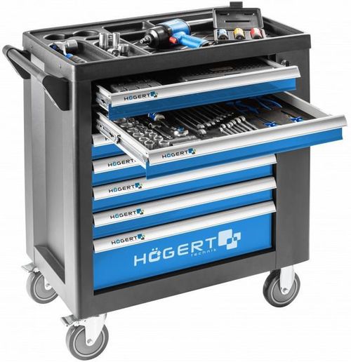 cumpără Sistem de depozitare a instrumentelor Hoegert HT7G049 Тележка инструментальная 7 ящиков с боковым отделением (790x790x490 мм) în Chișinău 
