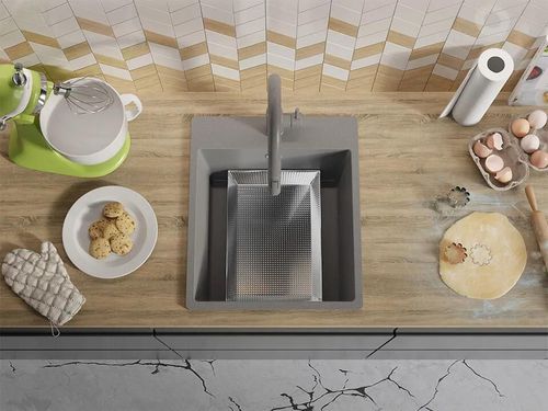 купить Мойка кухонная Primagran Riga 45 Grey + accesorii 500x430 MYBKS в Кишинёве 