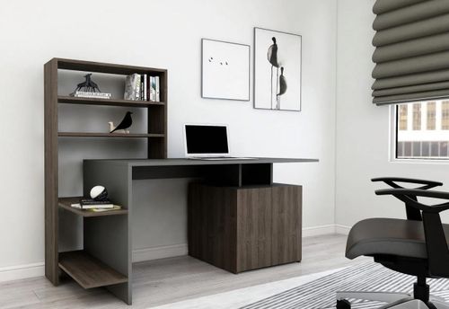cumpără Masă de birou Trendy Melis, NucAntracit, 146x74x60cm în Chișinău 