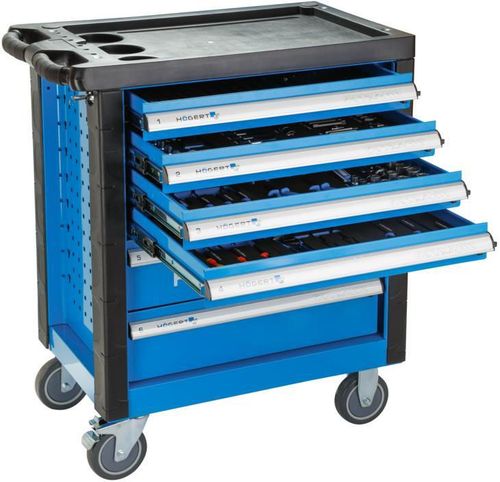 cumpără Sistem de depozitare a instrumentelor Hoegert HT7G046 Carucior de scule cu 6 sertare si capac din plastic ranforsat (gol) în Chișinău 