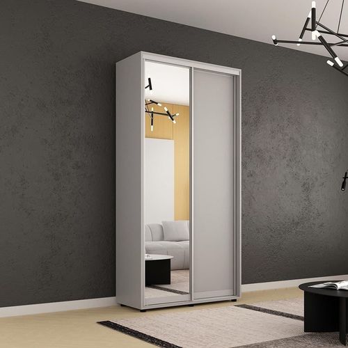 купить Шкаф Mobildor-Lux Compact uși glisante Oglindă + PAL (130x45x220H cm) Grey в Кишинёве 