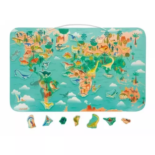 cumpără Tablă dezvoltare Janod J05836 Magnetic world map Dinosaur planisphere în Chișinău 