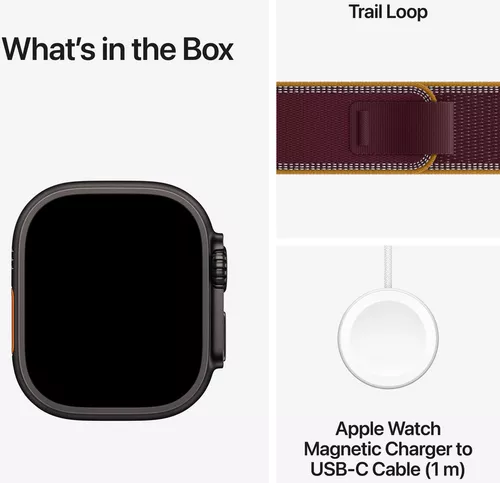 cumpără Ceas inteligent Apple Watch Ultra 4 GPS Cellular 49mm Black Titanium Case with Burgundy Trail Loop M/L MJC44 în Chișinău 