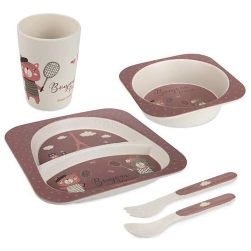 купить Посуда для кормления Canpol 9/227_red Набор посуды Bonjour Paris Бордовый (5шт) в Кишинёве 