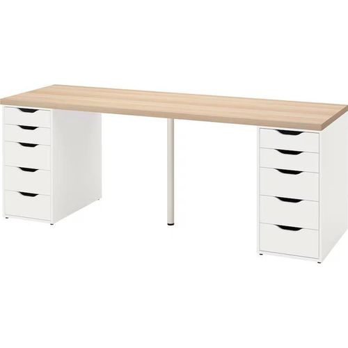 купить Офисный стол Ikea Lagkapten/Alex 200x60 (Stejar vopsit/Alb) в Кишинёве 
