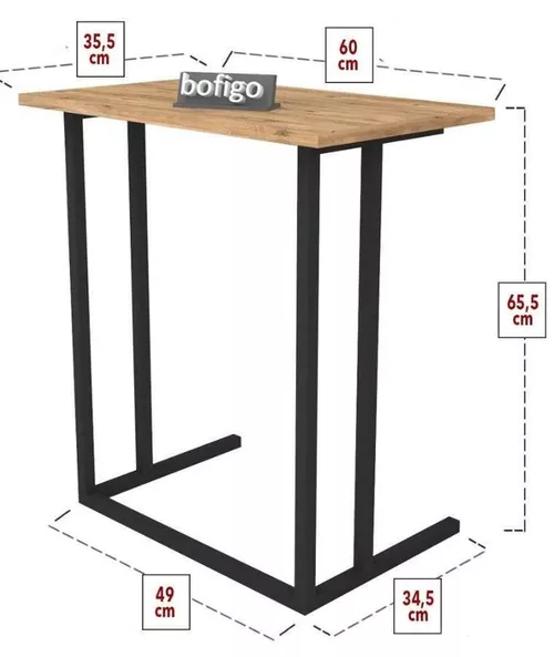 купить Подставка для ноутбука Nex Home Стол на металлических ножках, 60x35,5x65 см, Дуб (17-03-02) в Кишинёве 