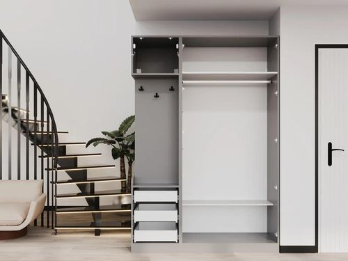 cumpără Mobilă pentru antreu Bayro Serenity 1500x2200x518 de colț stâng trend grey cu 3 sertare în Chișinău 