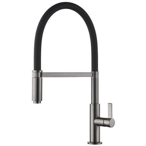 купить Смеситель кухонный Helika-AquaSanita 7003-T COLOS Graphite+black silicon hose в Кишинёве 