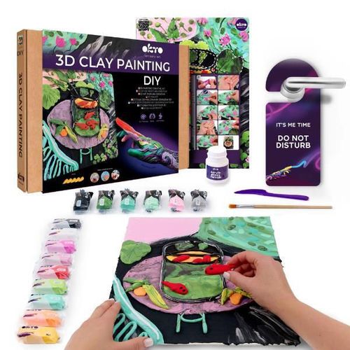 купить Набор для творчества Okto 10054 Tablou 3D cu plastilină aerată Air Clay 30x40сm: Pești Aurii в Кишинёве 