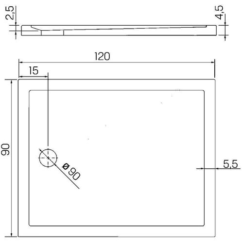 купить Душевой поддон New Trendy New Cantare Rectangular 120x90x4,5 B-0429 в Кишинёве 