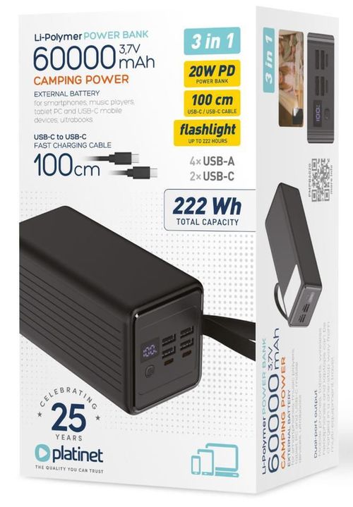 купить Аккумулятор внешний USB (Powerbank) Platinet PMPB6020 в Кишинёве 