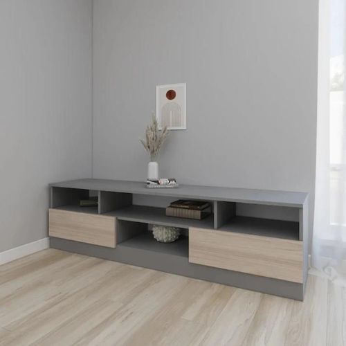 купить Тумба напольная для TV Smartex (16364) Т6 180cm TV Grafit+Stejar Deschis в Кишинёве 