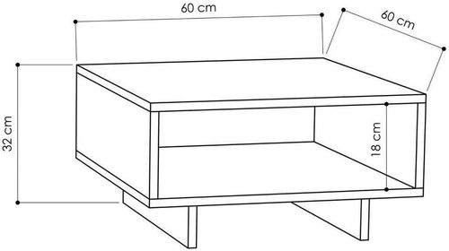 cumpără Măsuţă cafea Trendy Hola, Alb, Antracit 60x32x60cm în Chișinău 