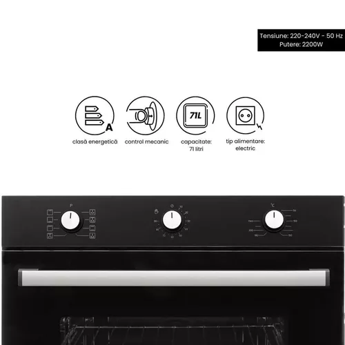 купить Встраиваемый духовой шкаф электрический Hausberg HB-8053NG Negru в Кишинёве 