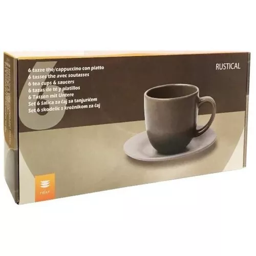 купить Чашка Promstore 39430 Набор чашек 6шт 200ml с блюдцами Rustical Antracit в Кишинёве 