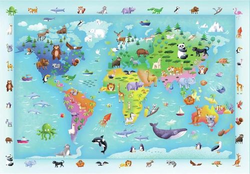 cumpără Puzzle Clementoni 60 MAXI: Harta naturii sălbatice, 2025 (26072) în Chișinău 
