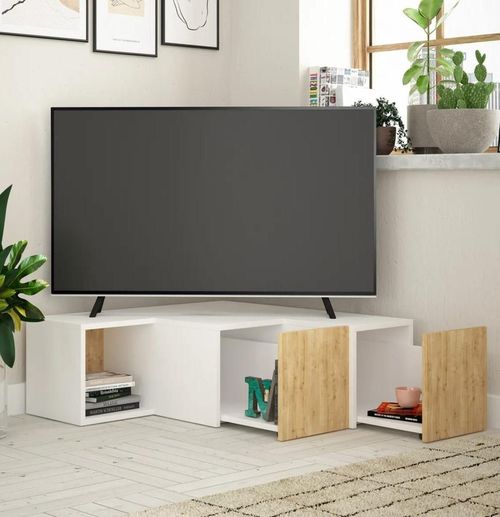 cumpără Comodă TV Trendy Compact, alb, stejar 90x32x92cm în Chișinău 
