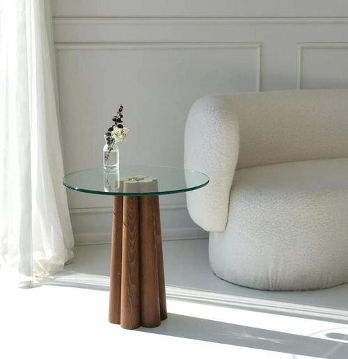 cumpără Măsuţă cafea Trendy Thales, Nuc, Transparent în Chișinău 