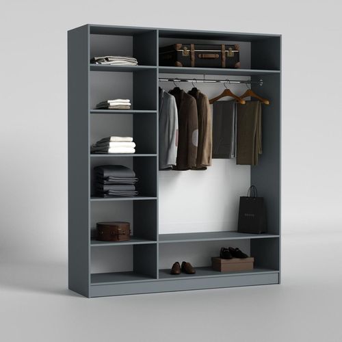 купить Шкаф Nex Home Dulap cu balamale, Urban 180x52x220cm, Antracit в Кишинёве 