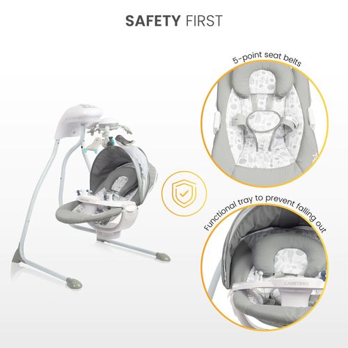 купить Детское кресло-качалка Caretero 8094 Raffi Графитовые в Кишинёве 