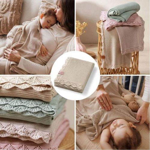 купить Комплект подушек и одеял BabyOno 1674/02 Patura de bambus tricotata /bej/ в Кишинёве 