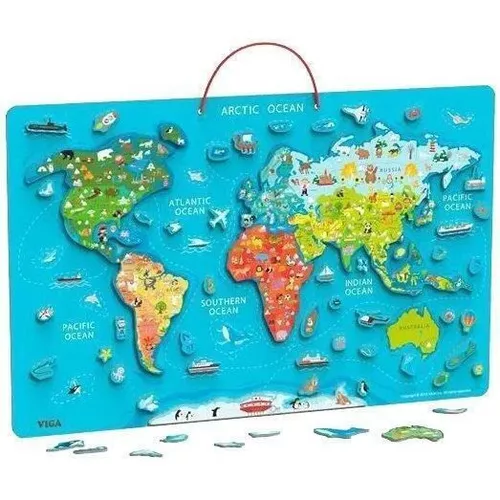 купить Набор для творчества Viga 44508 Puzzle și tablă magnetică Harta lumii в Кишинёве 