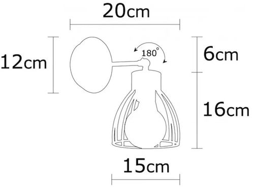 cumpără Candelabru de perete Trendy Lampa de perete Kemah-N-1238 15x24x15cm în Chișinău 