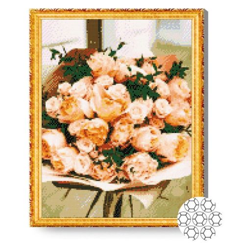 купить Картина по номерам Art Gallery GA80038 Mozaic cu diamante 40x50cm Buchet pastelat в Кишинёве 