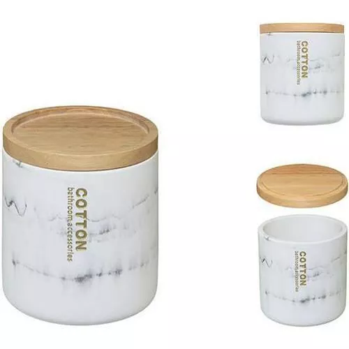 cumpără Accesoriu pentru baie 5five 50228 Баночка Lea D9.5x11cm, крышка бамбук în Chișinău 