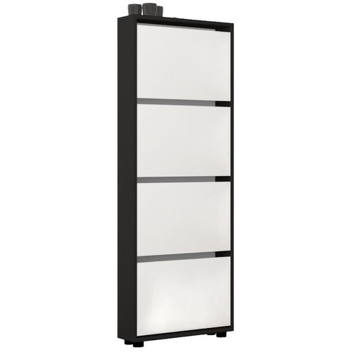 купить Полка для обуви Mobildor-Lux Leo Slim 80x16x164H cm Anthracite/White в Кишинёве 