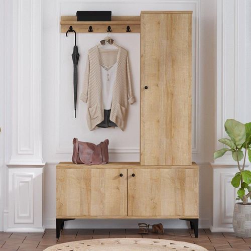 cumpără Mobilă pentru antreu Trendy Lex, StejarNegru, 110x175x40cm (GTR005938) în Chișinău 