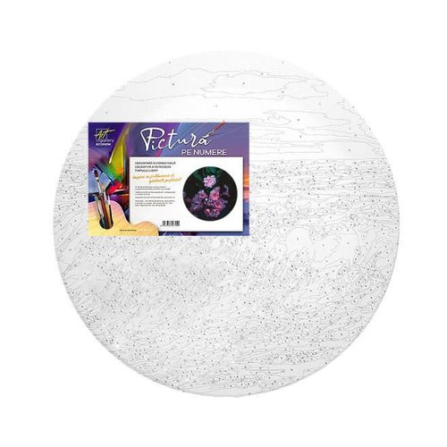 купить Картина по номерам Art Gallery YX0113-40 Pictura pe numere rotunda d.40 Flori pe fundal negru в Кишинёве 