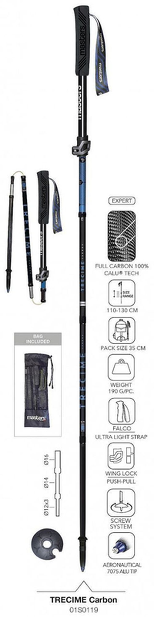 cumpără Bețe pentru trekking Masters TRECIME Carbon (01S0119) în Chișinău 