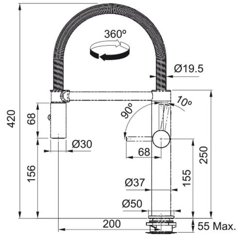 cumpără Bateria bucătărie Franke 115.0472.960 Pescara Semi-Pro, inox în Chișinău 