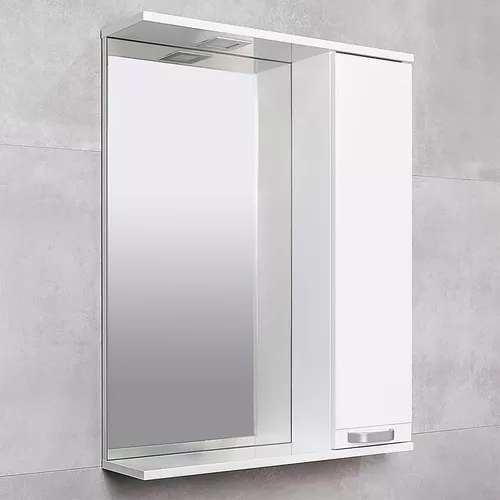 купить Зеркало для ванной Bayro Rivera Pro 650x750 правый белый в Кишинёве 