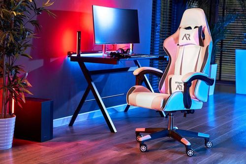 cumpără Fotoliu de birou Jumi CM-880627 ARAGON, Roz/alb în Chișinău 