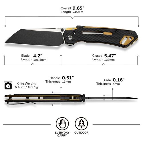 купить Нож походный Civivi FG C24052-1 Buster, lamă Nitro-V, G10, Superlock в Кишинёве 