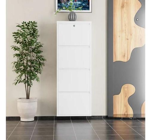 купить Полка для обуви Trendy Locking 4 Piece Metal-White, 50x136x15cm в Кишинёве 