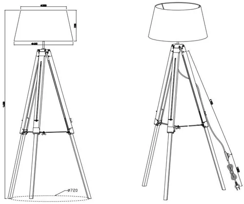 купить Освещение для помещений Trio Tripod Grey в Кишинёве 